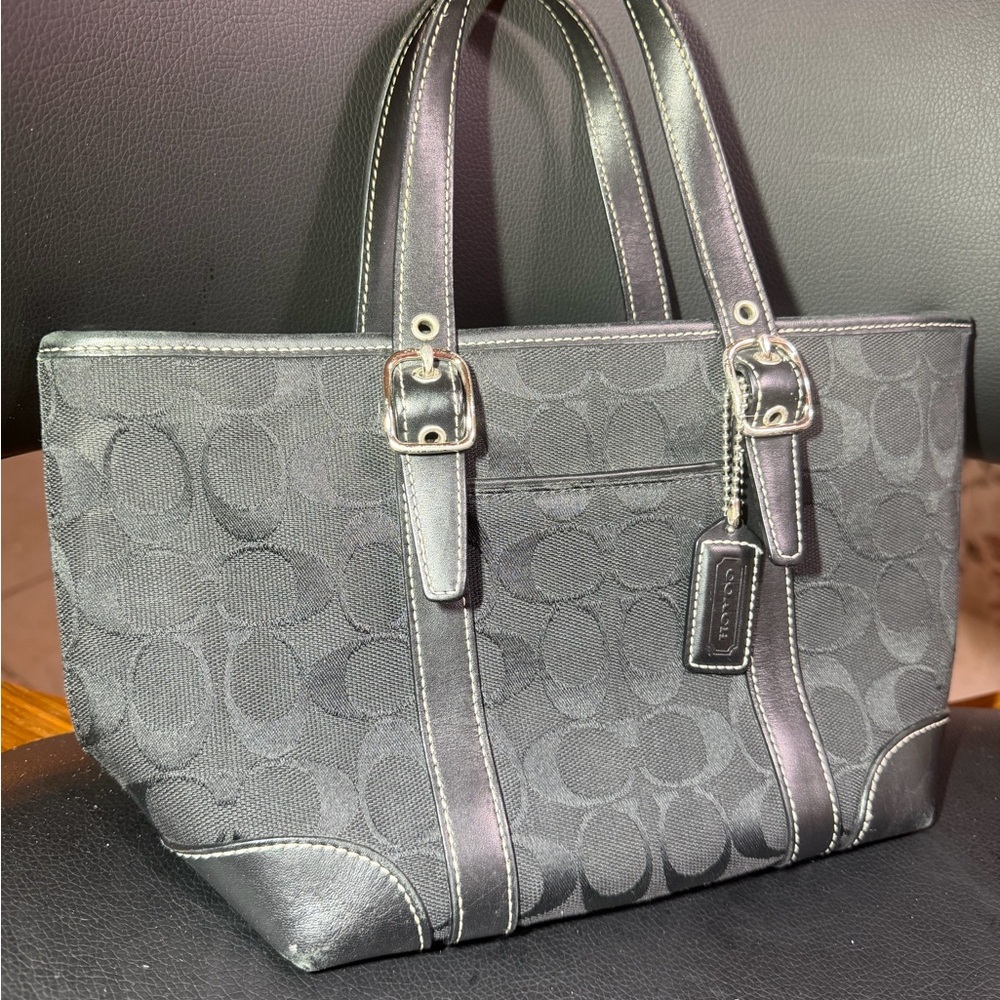Coach Black Monogram Handbag COACH Small Satchel Handbag Great condition - Picture 8 of 10